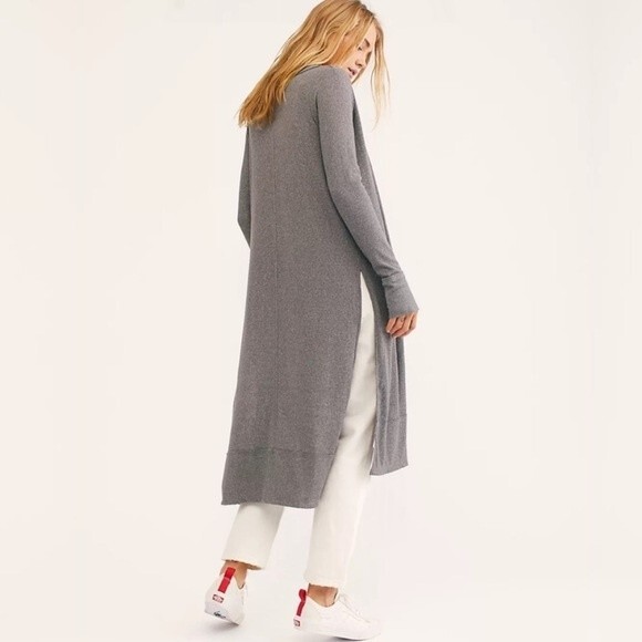 We The Free FP Perfect Match Button Duster Cardigan in Grey XS NWOT - Picture 5 of 16